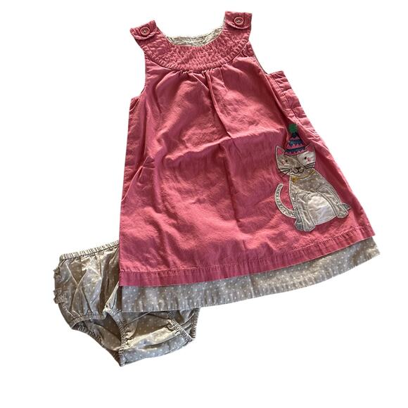 Baby Boden Birthday Cat Appliqué Pinafore Dress 2-3 Years - Picture 8 of 8